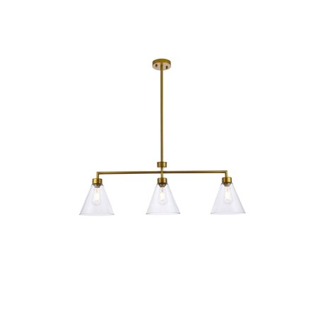 LIVING DISTRICT Mera 3 Lights Brass Pendant LD2502BR